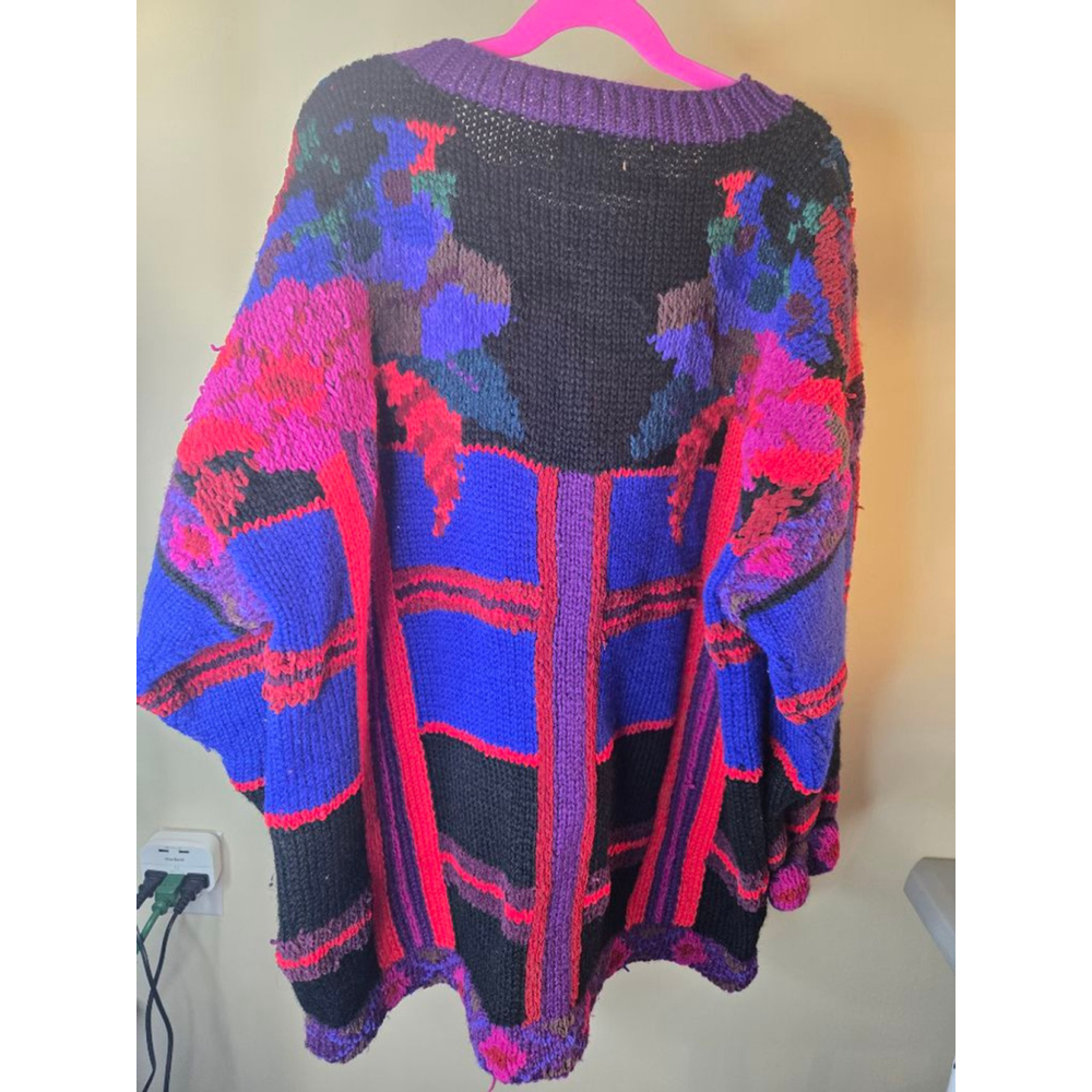 Women's Icelandic Design Crew Neck Sweater M Blue Purple - Picture 7 of 7